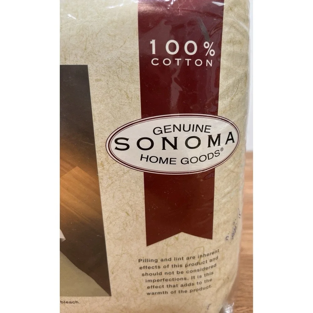 Sonoma Flannel Sheet Set in Ivory, Twin Size, 100% Cotton NEW in Package